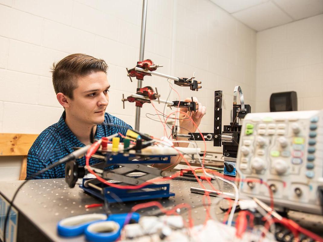 Student in lab