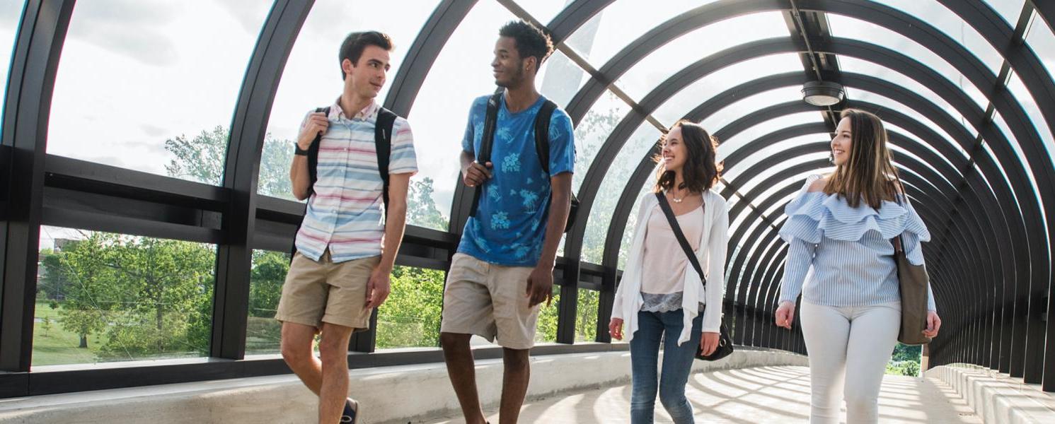 Students walking on campus